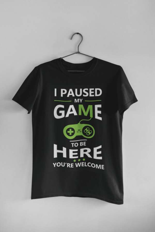 I paused my game to be here fekete póló 3