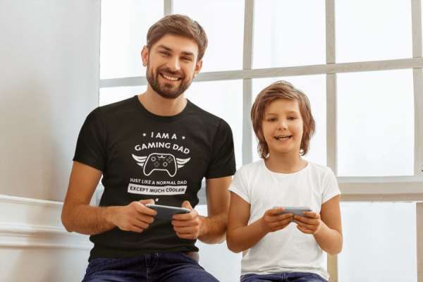 I am a gaming dad fekete póló