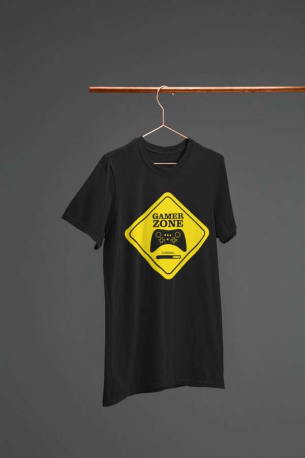GAMER ZONE loading fekete póló