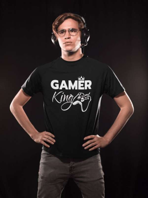 Gamer King fekete póló