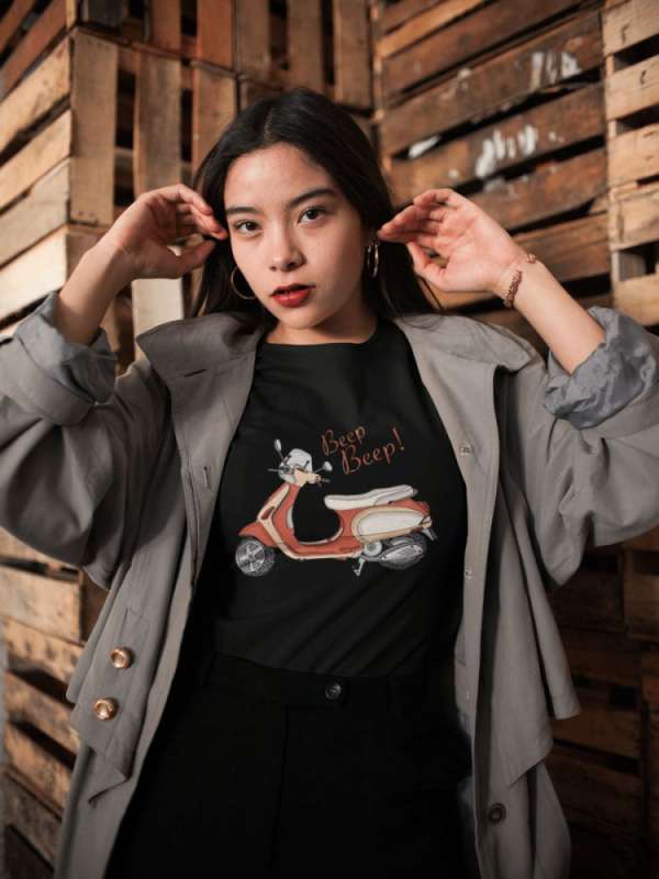 Beep! Beep! Scooter fekete póló