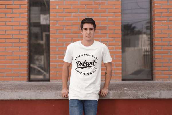 Detroit Michigan fehér póló