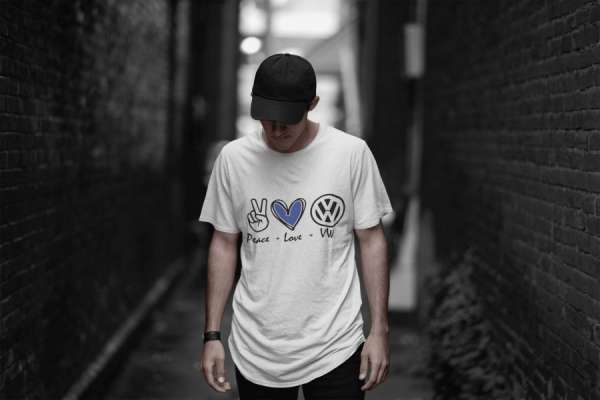 Peace love VW fehér póló