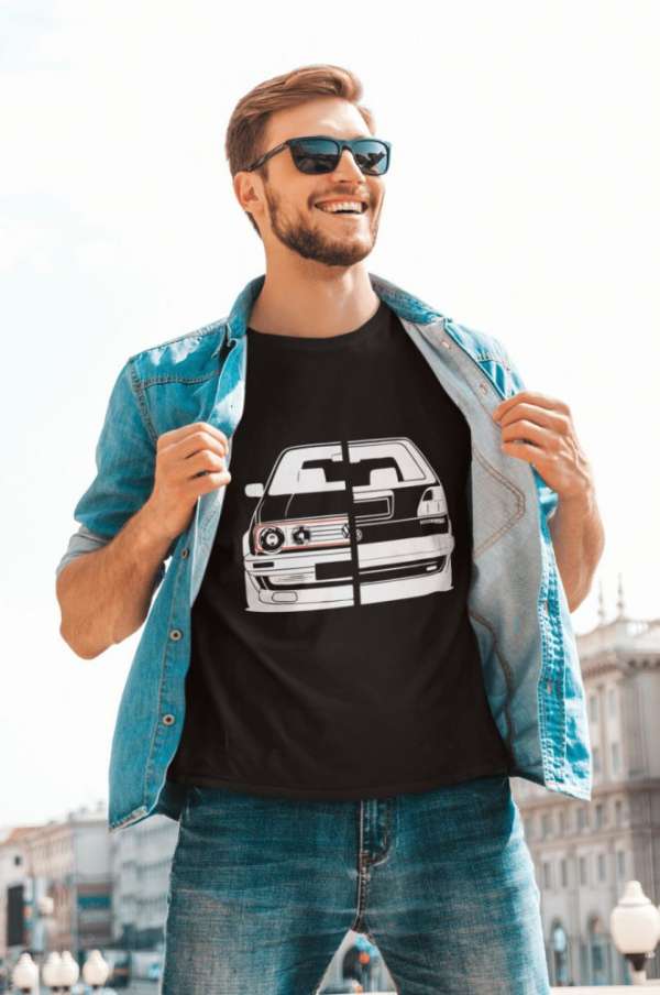 Golf sziluett fekete póló