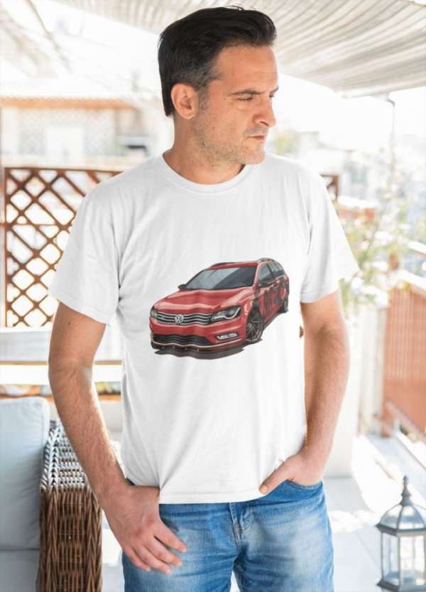 VW Red Passat fehér póló