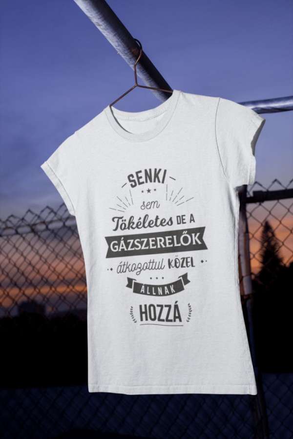 Gázszerelő fehér póló