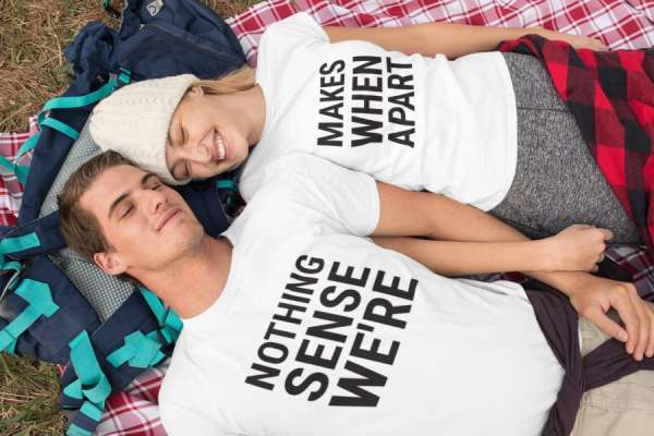 Nothing sense We're makes when apart páros póló - fehér színben