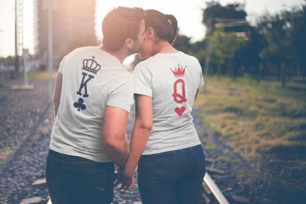 King and Queen páros póló - fehér színben 5