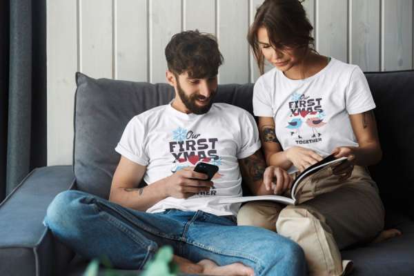 Our first XMAS together páros fehér pólók