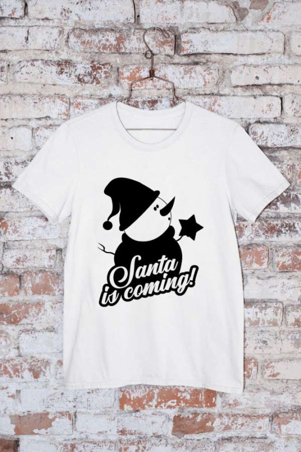 Santa is coming hóember fehér póló