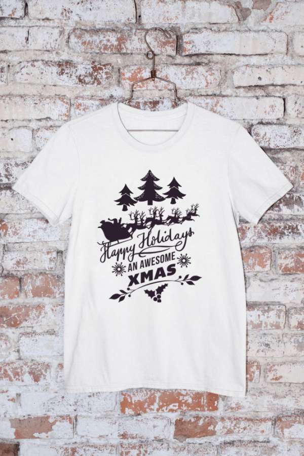 Happy holidays an awesome Xmas fehér póló