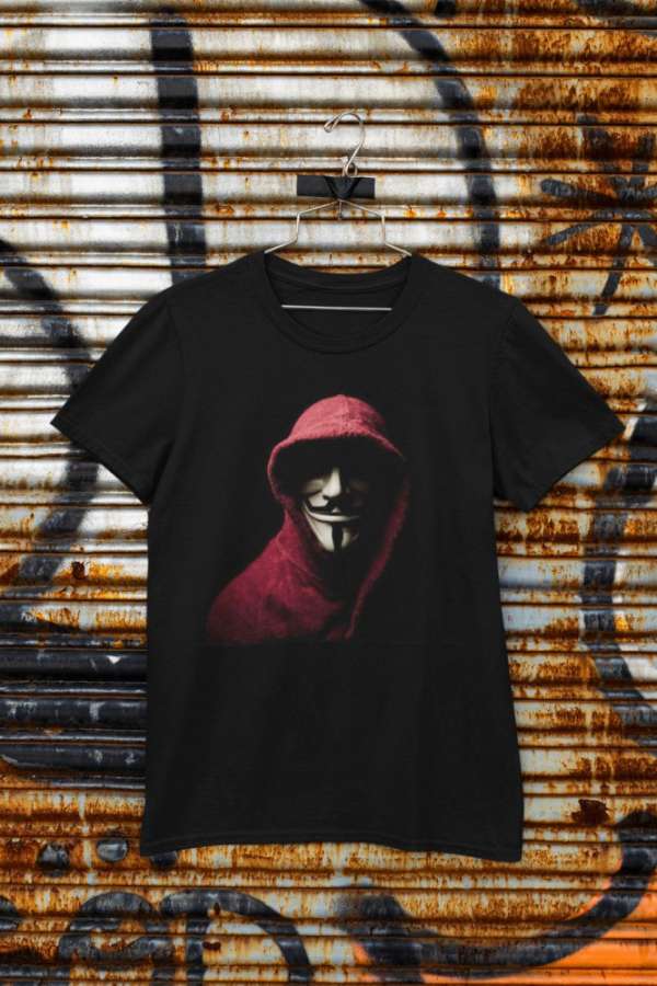 Red Hooded Anonymus fekete póló