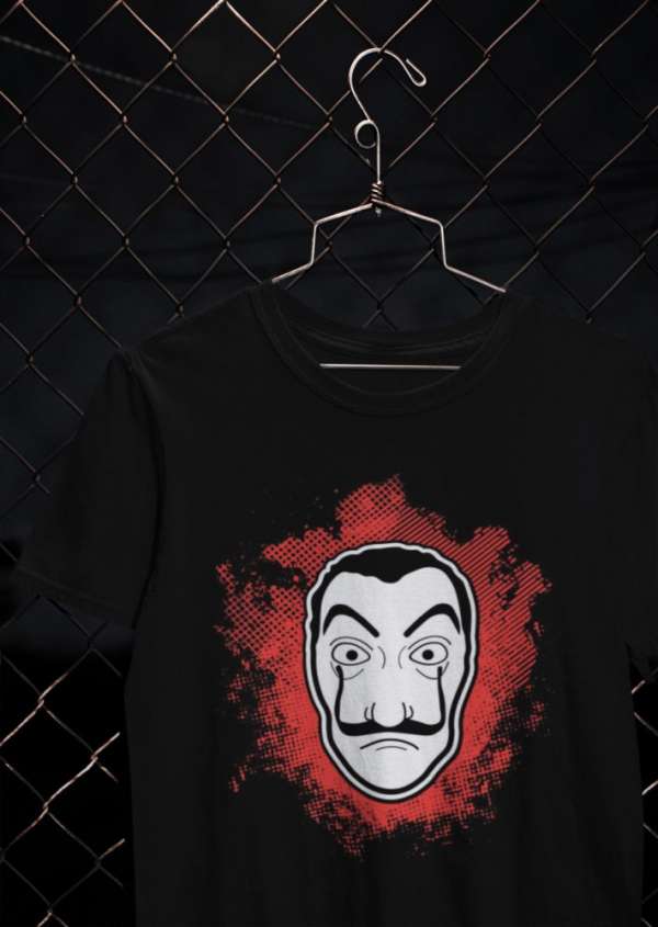 Dali Mask in Red fekete póló