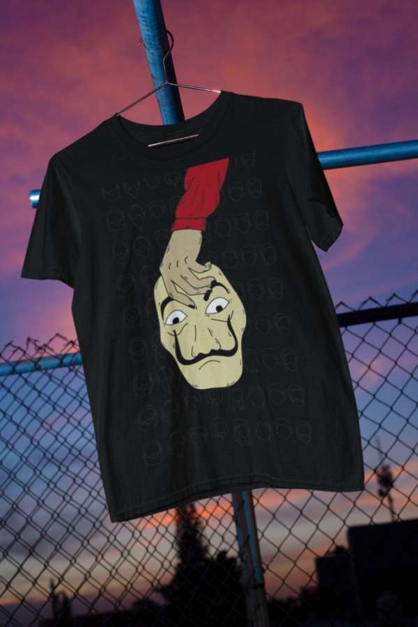 Mask in Hand fekete póló