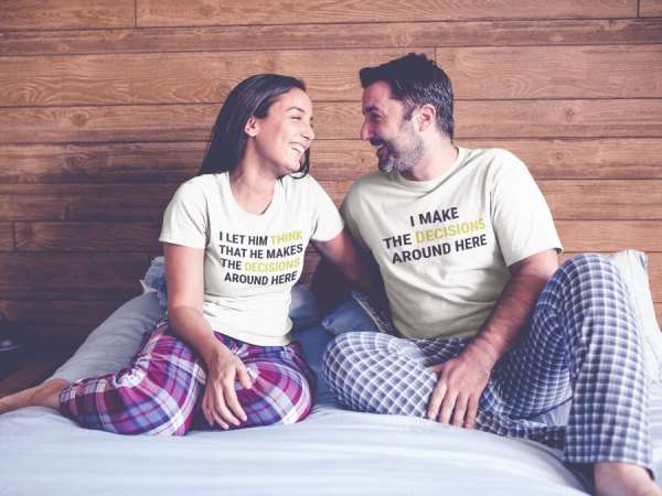 I make the decisions páros póló - fehér színben