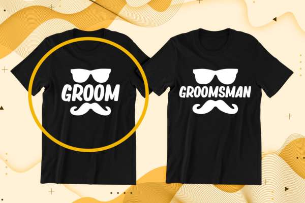 Groom, Groomsman 03 fekete póló 01