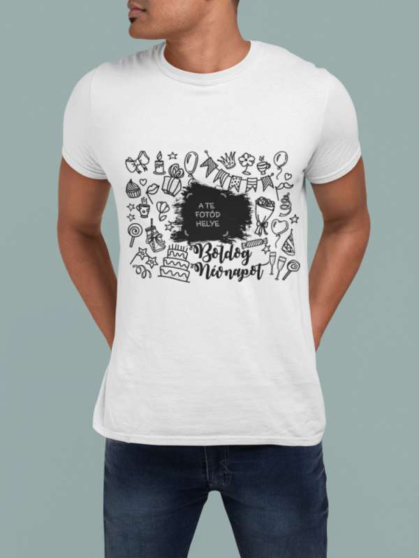 Fotós fehér póló Névnap 04 