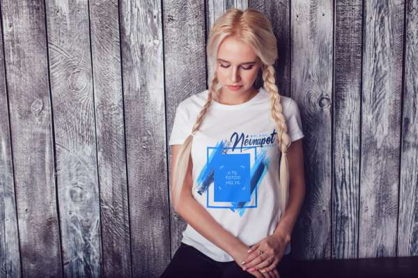 Fotós fehér póló Névnap 09