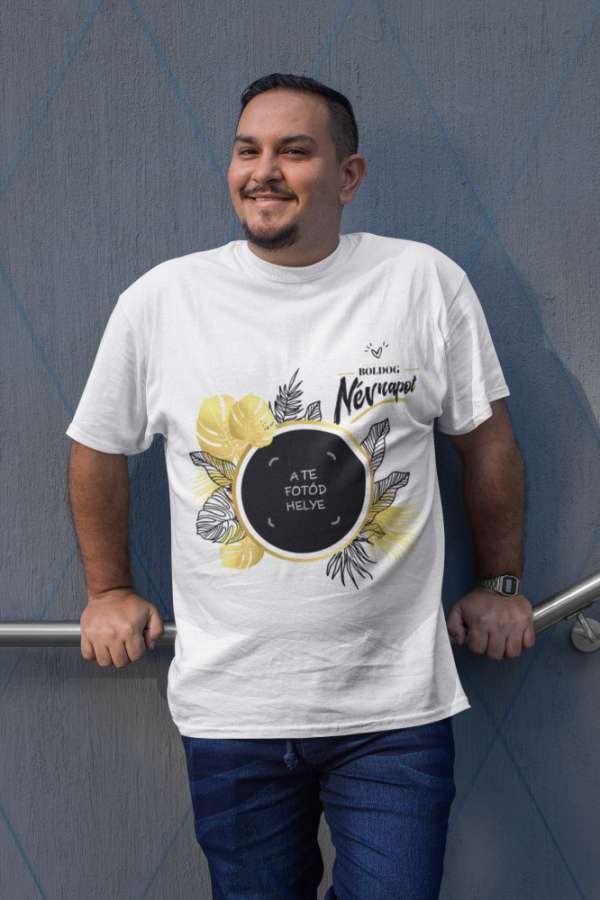 Fotós fehér póló Névnap 11