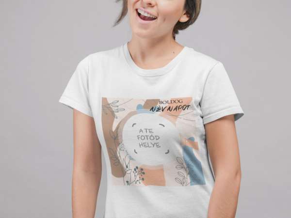 Fotós fehér póló Névnap 13