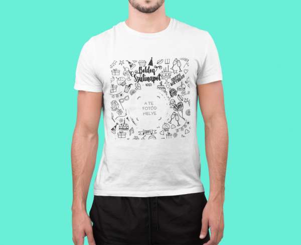Fotós fehér póló Születésnap 07 