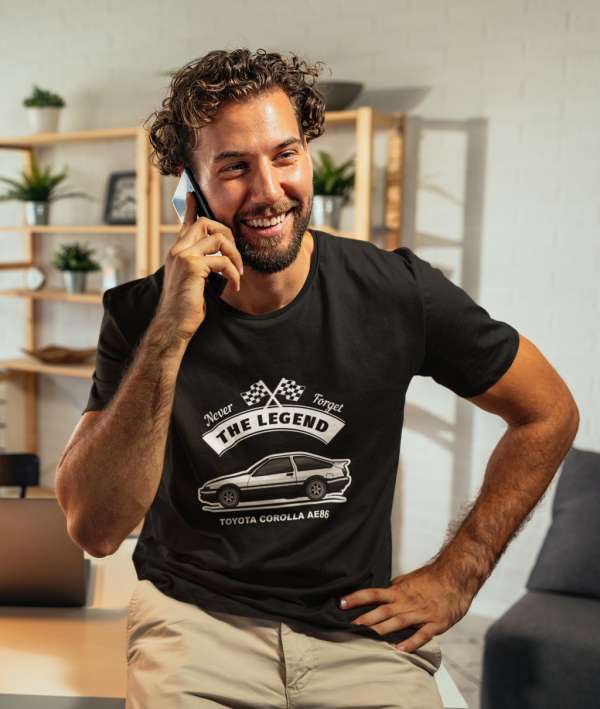 Never Forget the legend Toyota Corolla fekete póló