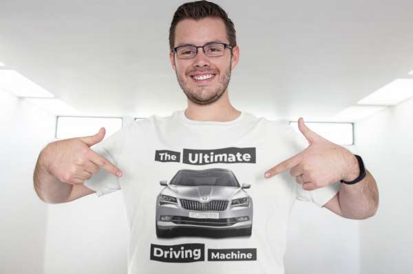 Skoda The ultimate driving machine fehér póló
