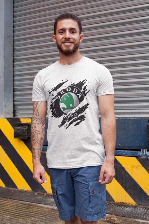 Skoda logo fehér póló