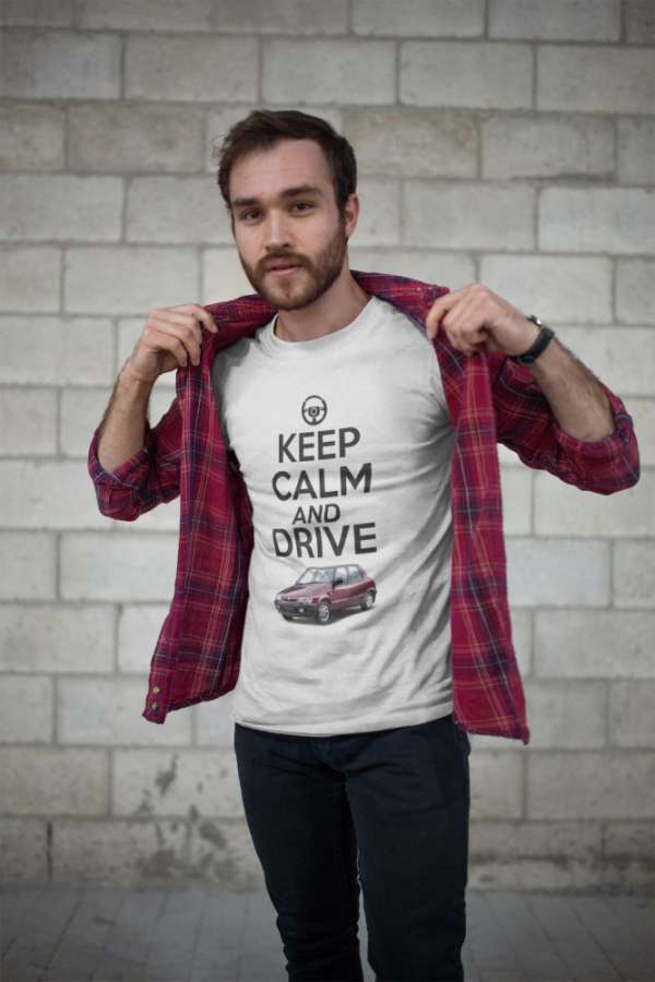Keep calm and drive Skoda fehér póló