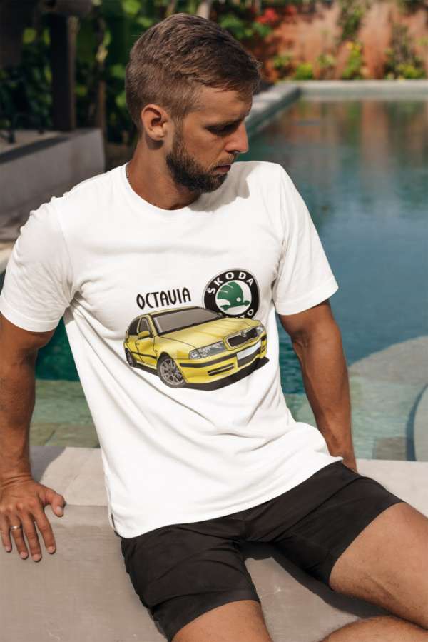Yellow octavia fehér póló