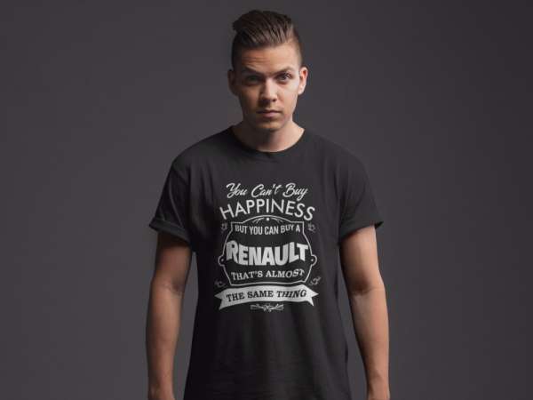 You can't buy happiness..renault fekete póló