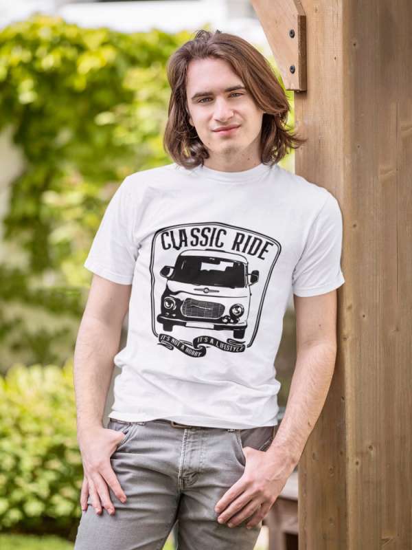 Classic ride Barkas fehér póló