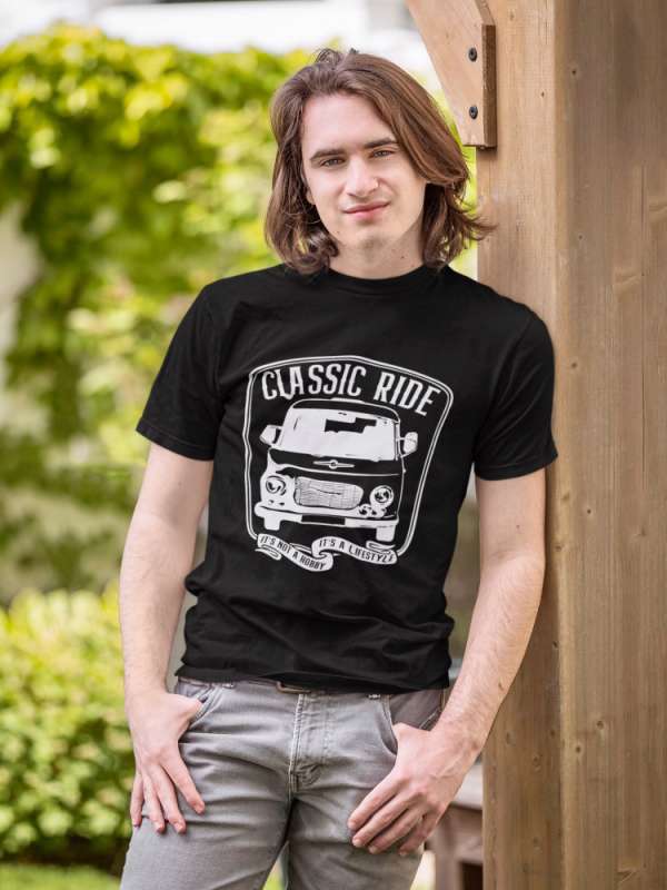 Classic ride Barkas fekete póló