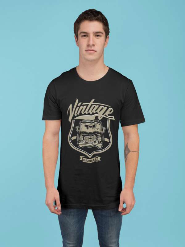 Vintage Barkas fekete póló