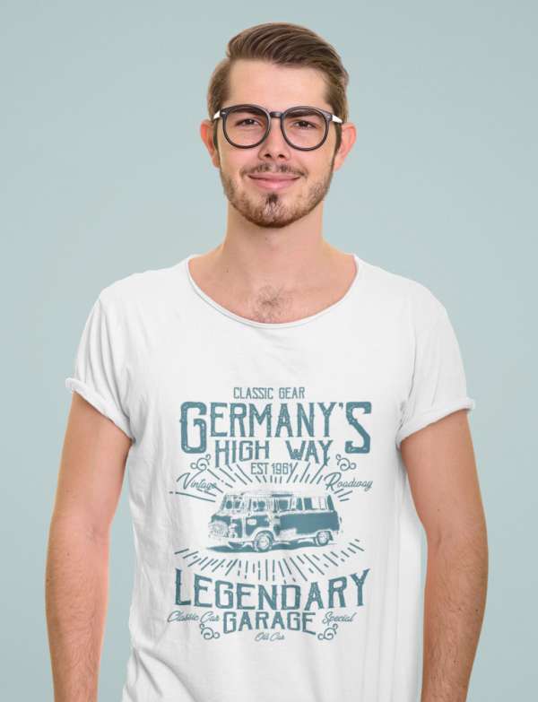 Germany's high way Barkas fehér póló