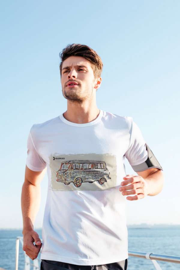 Barkas beige fehér póló