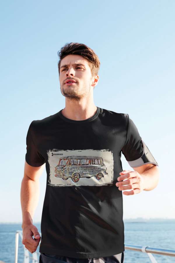 Barkas beige fekete póló