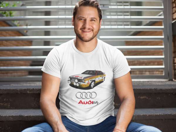 Audi rally fehér póló