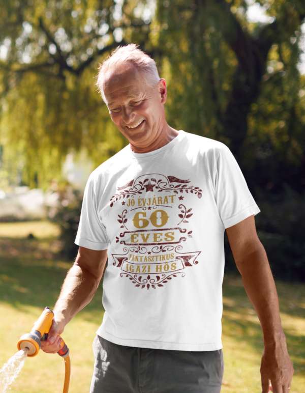 Jó évjárat 60 éves fehér póló