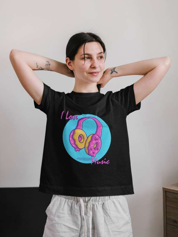 I LOVE MUSIC FEKETE PÓLÓ