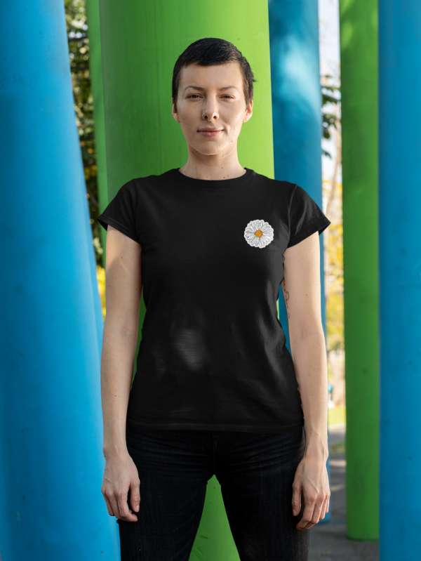 Daisy flower fekete póló