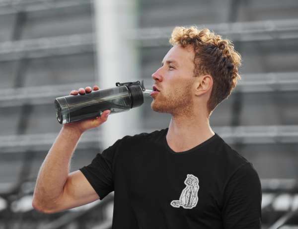 Geometric cat fekete póló