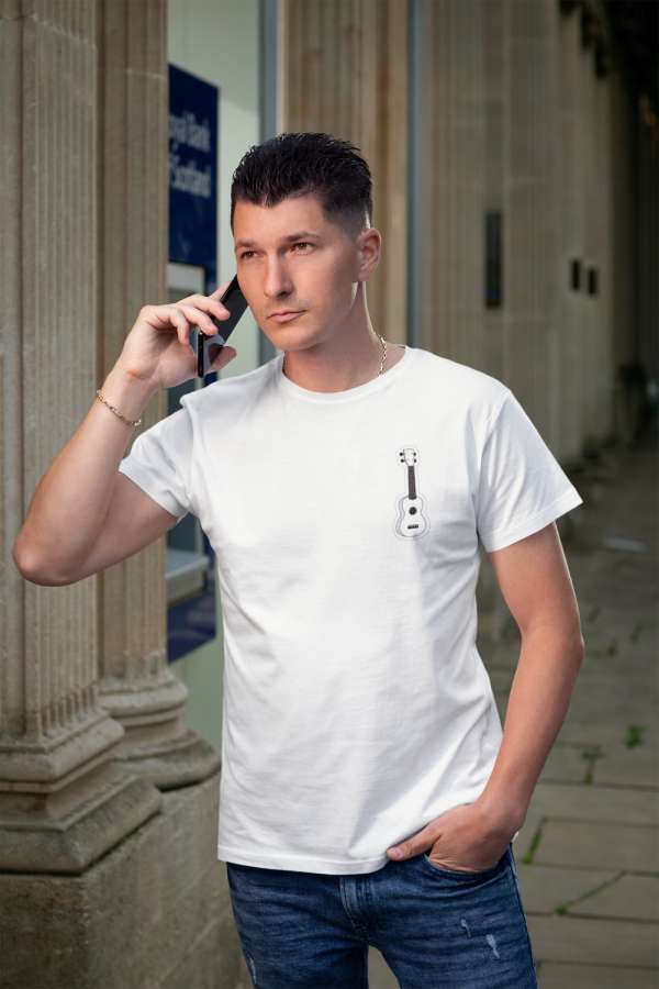 Guitar 2 fehér póló