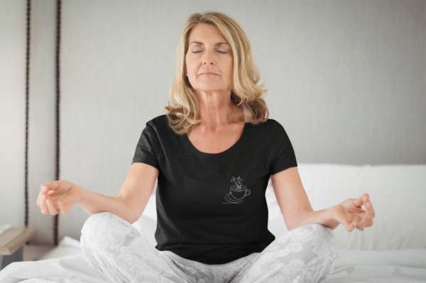 Coffee cup line fekete póló