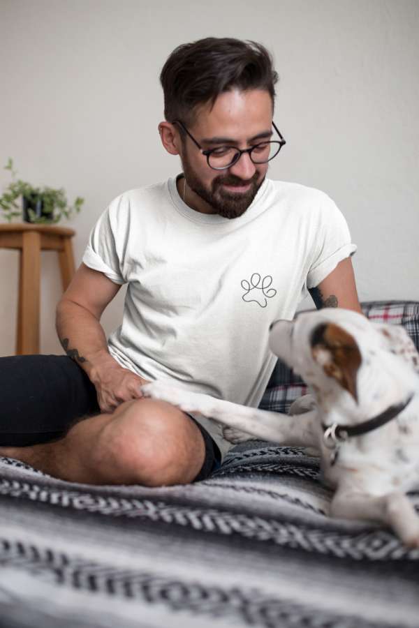 Paw print line fehér póló