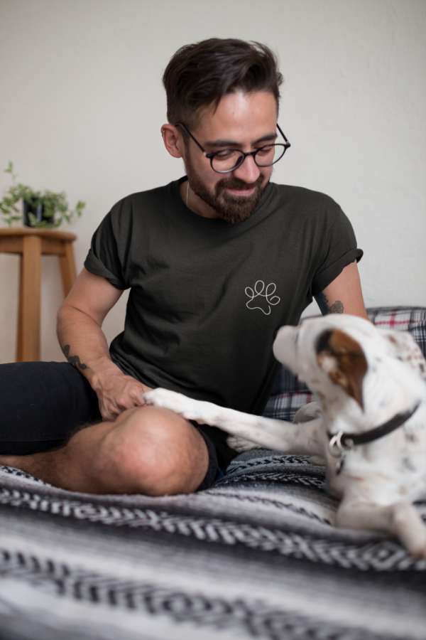 Paw print line fekete póló