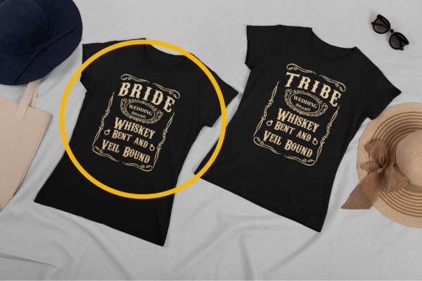 Bride wedding brand fekete póló 1