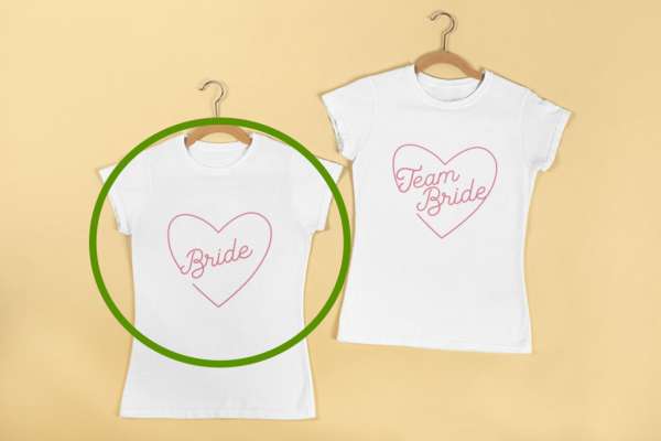 Bride, Team Bride Heart fehér póló 1
