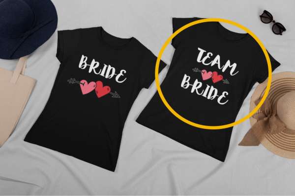Bride, Team Bride Heart 1 fekete póló 2