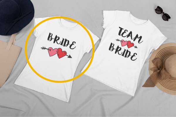 Bride, Team Bride Heart 1 fehér póló 1